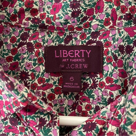 J Crew Poplin Shirt in Liberty Floral w Purple Women Size 6 - Picture 3 of 8